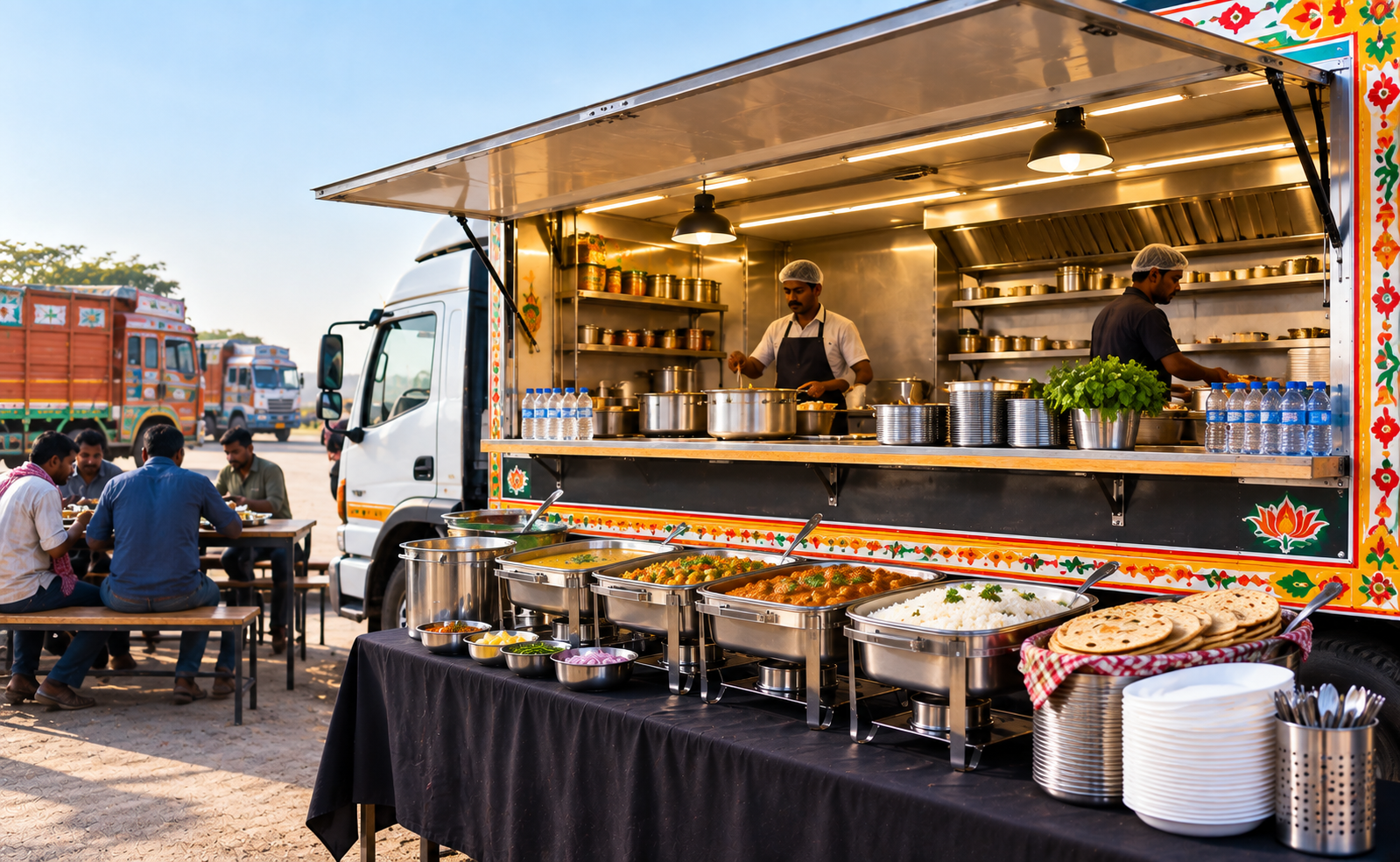 indian highway dhaba food truck buffet